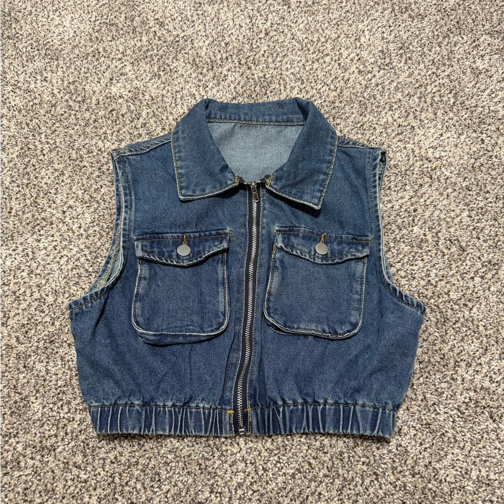 Denim Sleeveless Vest Top